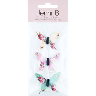 Jenni B Butterfly Paper Floral 3Pcs