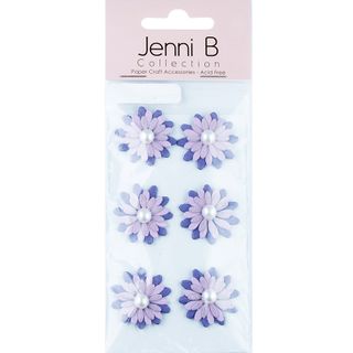 Jenni B Paper Flower Pearl Purple 6Pcs