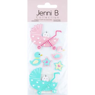 Jenni B Baby Prams Pink Mint 6Pcs