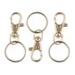 JF KEY RING W SWIVEL CLASP GOLD 3PCS