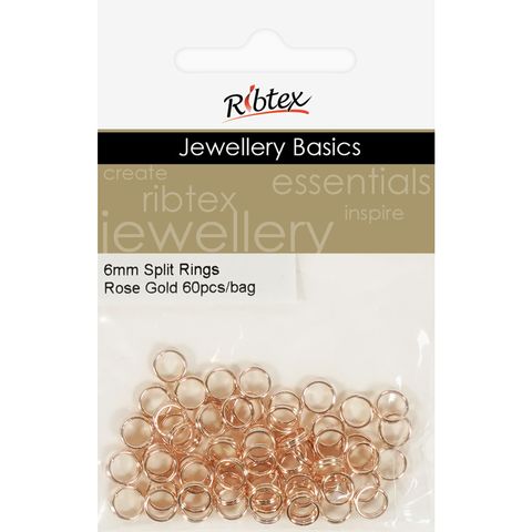 Split Rings 6mm Rose Gold 60Pcs