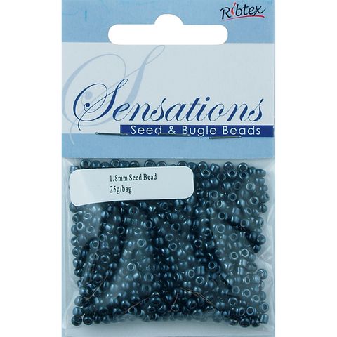 Bead Glass Seed 1.8Mm Steel Blue 25G