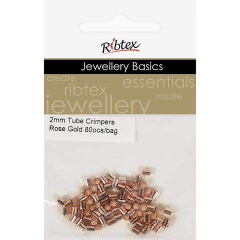 Tube Crimpers 2mm Rose Gold 80Pcs