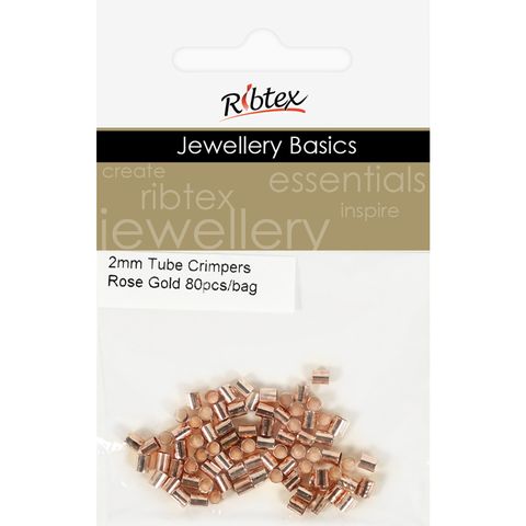 Tube Crimpers 2mm Rose Gold 80Pcs