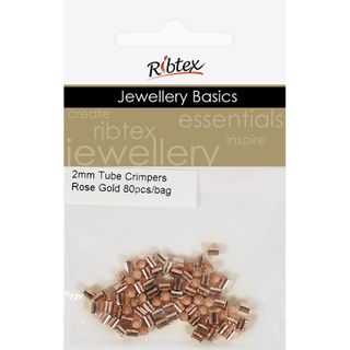 Tube Crimpers 2mm Rose Gold 80Pcs