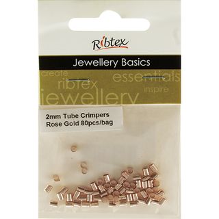 Tube Crimpers 2mm Rose Gold 80Pcs