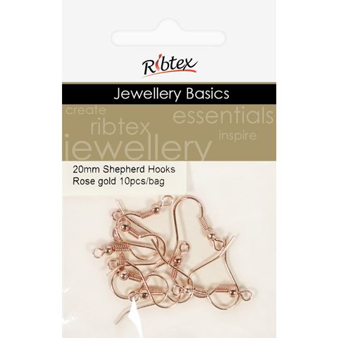 Shepherd Hook 20mm Rose Gold 10Pcs