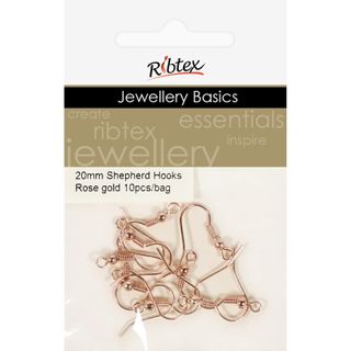 Shepherd Hook 20mm Rose Gold 10Pcs