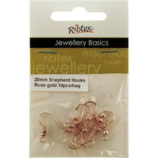 Shepherd Hook 20mm Rose Gold 10Pcs