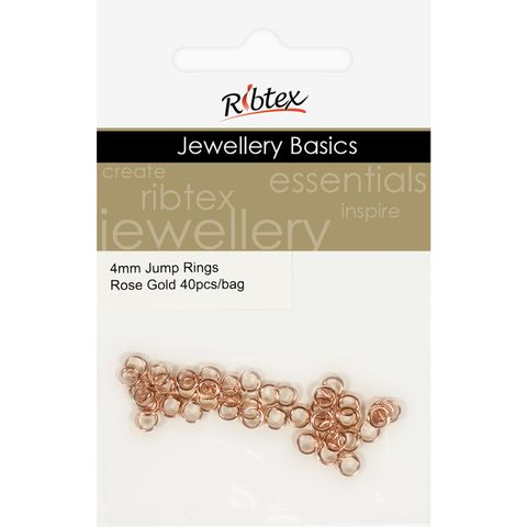 Jump Rings 4mm Rose Gold 40Pcs