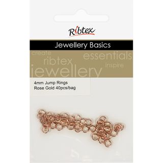 Jump Rings 4mm Rose Gold 40Pcs