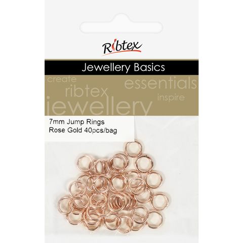 Jump Rings 7mm Rose Gold 40Pcs