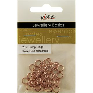 Jump Rings 7mm Rose Gold 40Pcs