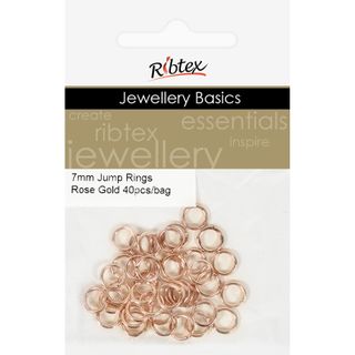 Jump Rings 7mm Rose Gold 40Pcs