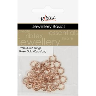 Jump Rings 7mm Rose Gold 40Pcs