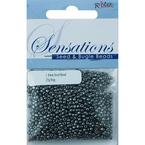 Bead Glass Seed 1.8mm Steel Grey 25G