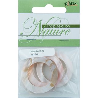 Bead Shell 35mm Ring Natural 3Pcs