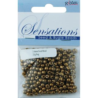 Bead Glass Seed 3.6mm Ant Gold 25G