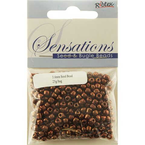 Bead Glass Seed 3.6mm Copper 25G