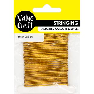 CRAFT ELASTIC STRETCH CORD GOLD 6M
