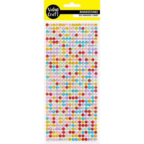 CRAFT RHINESTONES 5MM ROUND MULTI