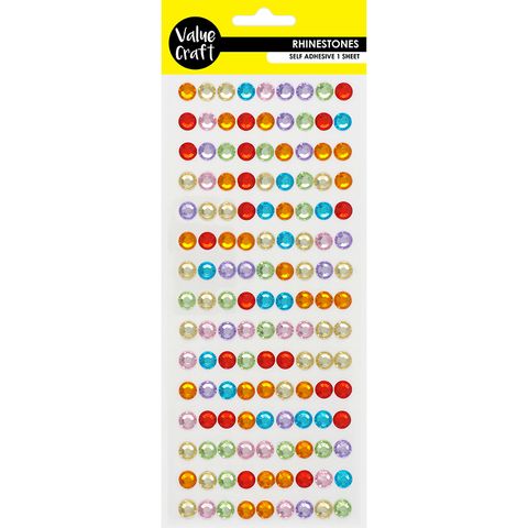 CRAFT RHINESTONES 8MM ROUND MULTI
