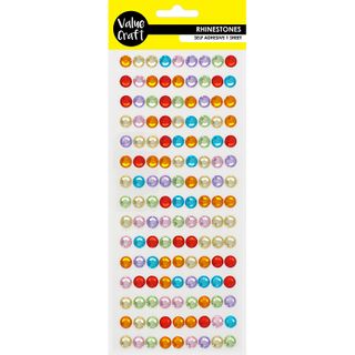 CRAFT RHINESTONES 8MM ROUND MULTI