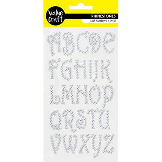 CRAFT RHINESTONES CURLY ALPHABET 26PC