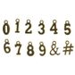 JF CHARMS NUMBERS BOHO GOLD 12PC