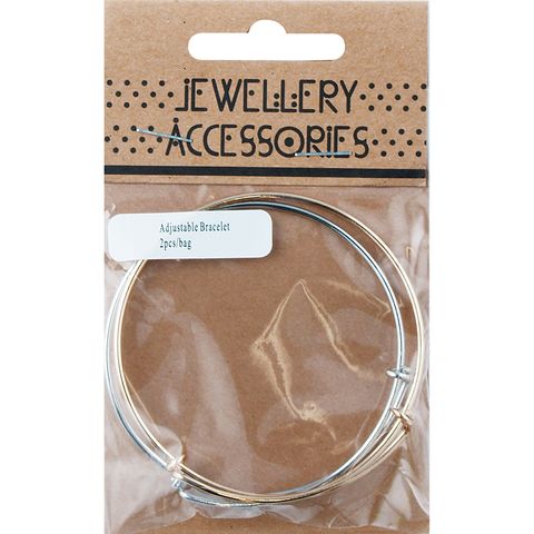 Bracelet Adjustable Silver Gold 2Pc