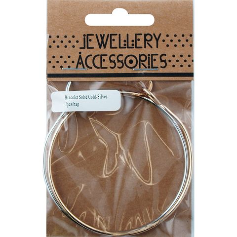 Solid Bracelet 1 Silver 1 Gold 2 Pieces