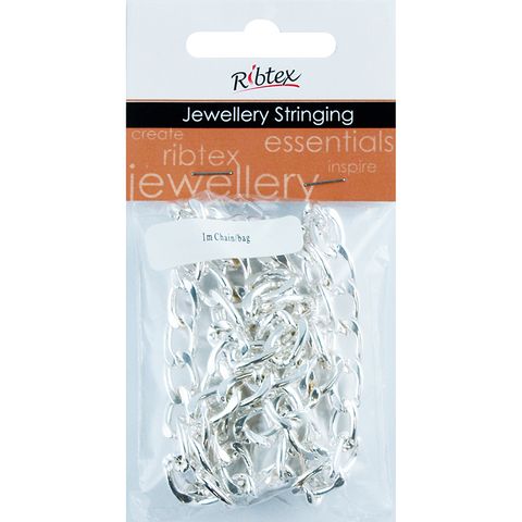 Chain Flat Snake Silver 1m