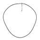 Necklace Rubber 2mm Black Silver 1Pc