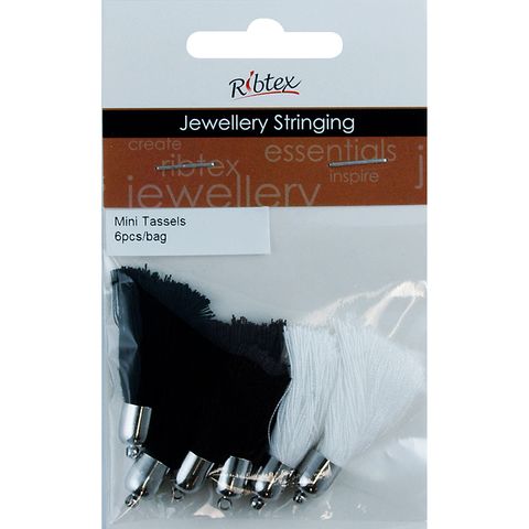 Jf Tassel Mini White-Black-Brown 6Pc
