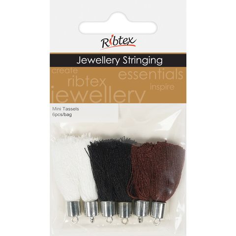Jf Tassel Mini White-Black-Brown 6Pc