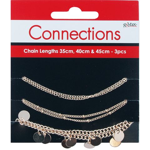 Chain Plain   Ball   Disc Gold 3Pcs