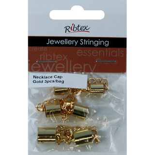 Necklace Cap Plain Gold 3Pcs