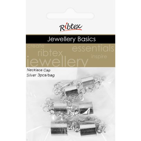 Necklace Cap Plain Silver 3Pcs