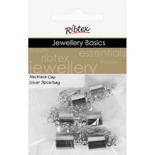 Necklace Cap Plain Silver 3Pcs