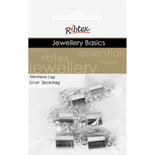 Necklace Cap Plain Silver 3Pcs