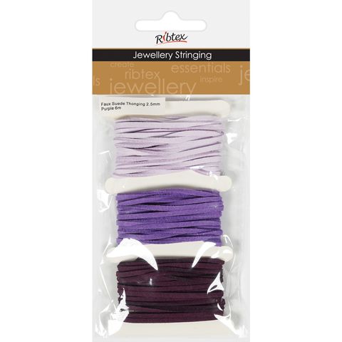 Faux Suede Thonging 2.5mm Purple 6m