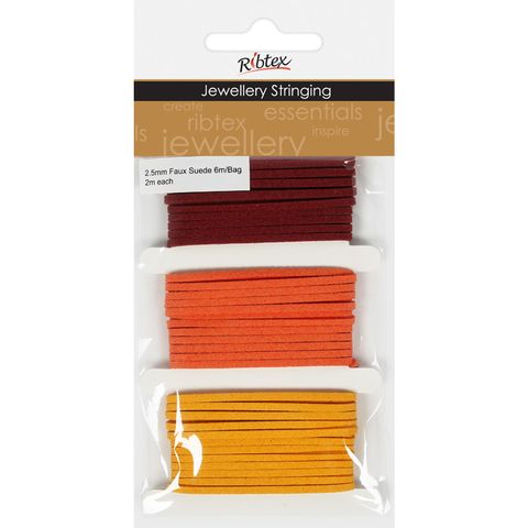 Faux Suede Thonging 2.5mm Orange Red 6m