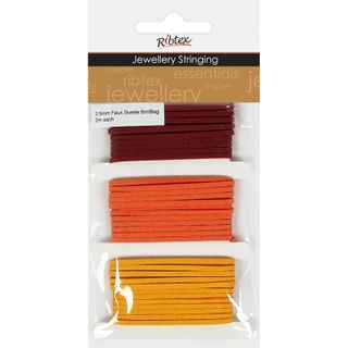 Faux Suede Thonging 2.5mm Orange Red 6m