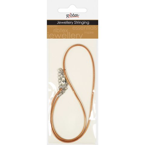 Necklace Leather Metal Gold 45cm 1Pc