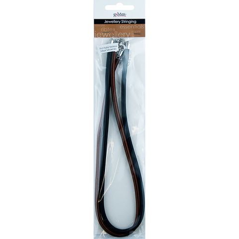 Necklace Rubber Brown Black 2Pcs