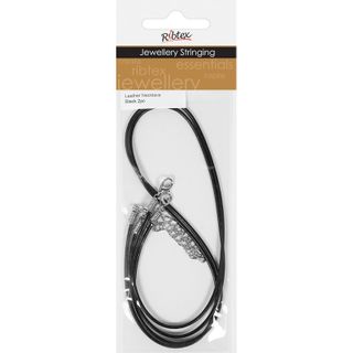 Necklace Leather 1mmx48cm Black 2Pcs