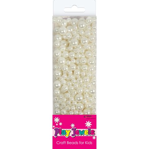 Bead Blister Pack White Asst Pearls 75G