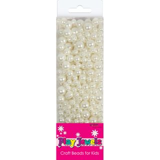 Bead Blister Pack White Asst Pearls 75G