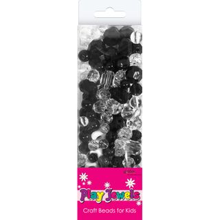 Bead Bp Asst Plastic Black - Clear 100G