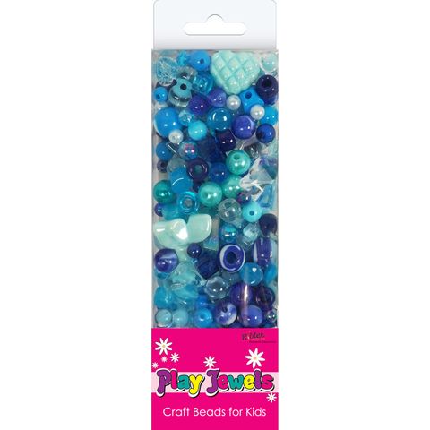Bead Bp Asst Blue Plastic Beads 90G